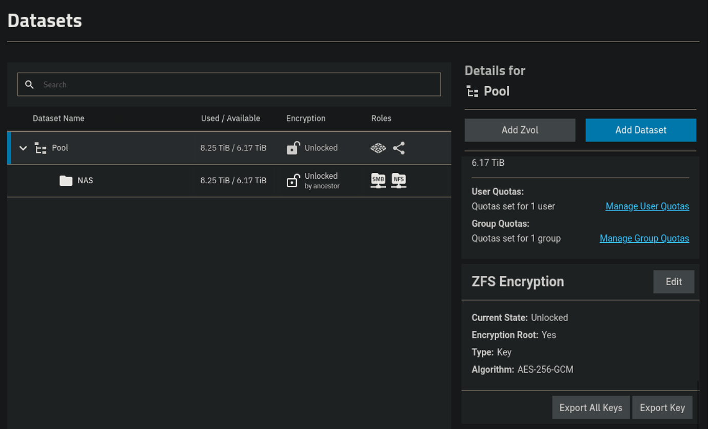 How to change Pool&Dataset encryption form Key to Passphrase? TrueNAS