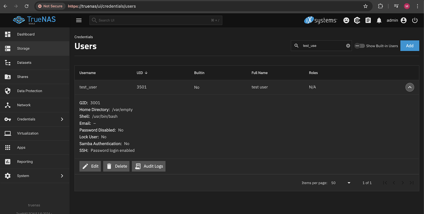 default truenas admin password
