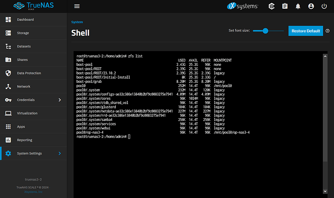 Truenas Shell - truenas3-2