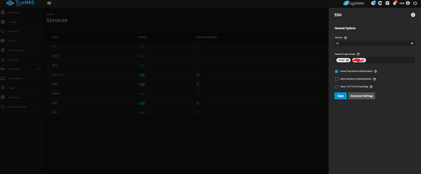 truenas core default password