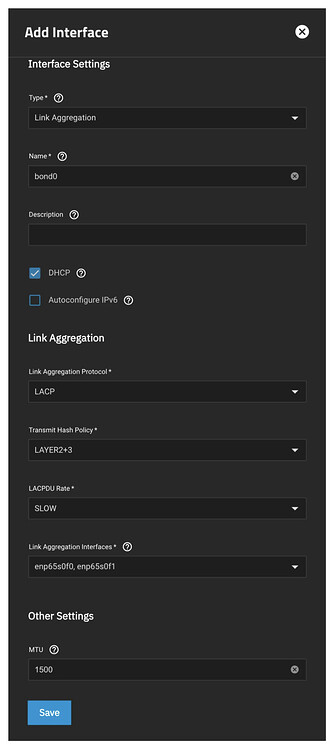 truenas link aggregation not working