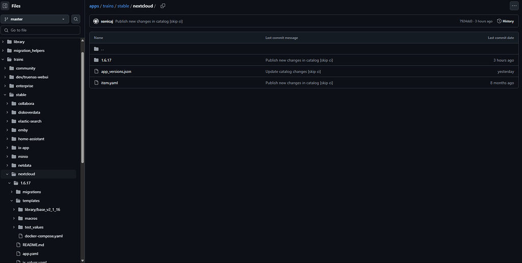 Nextcloud updated to version v1.6.17 on github and catalog, but the ...
