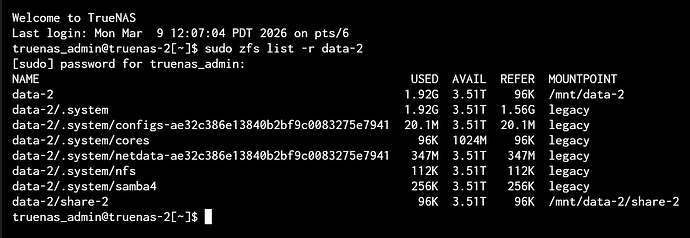 clip zfs list -r data-2