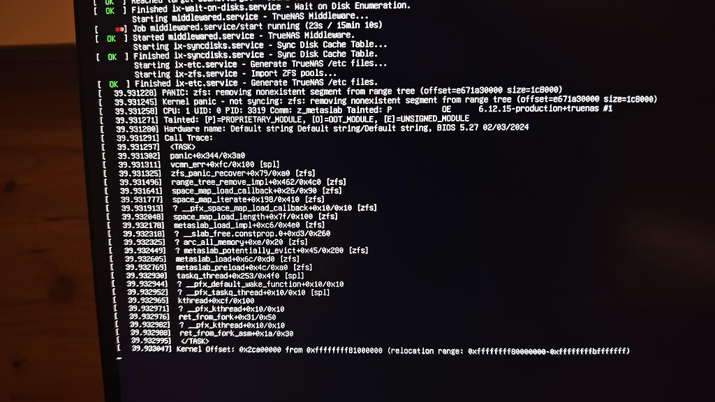 Server crashed. ZFS kernel panic. I think i have narrowed down the