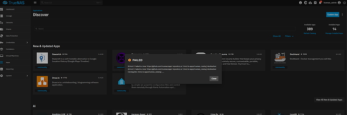 Catalog refresh error