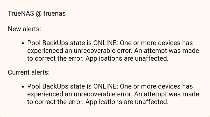 Truenas Alerts