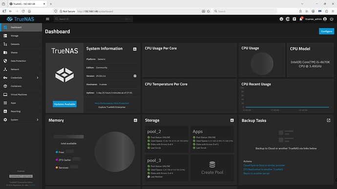 TrueNAS Desktop Screengrab