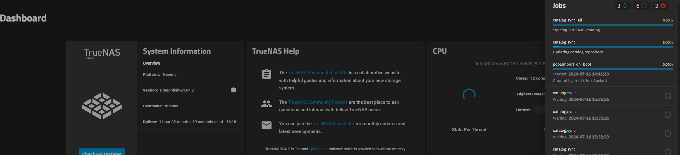 Issues with pool.import.on.boot and catalog sync TrueNAS General