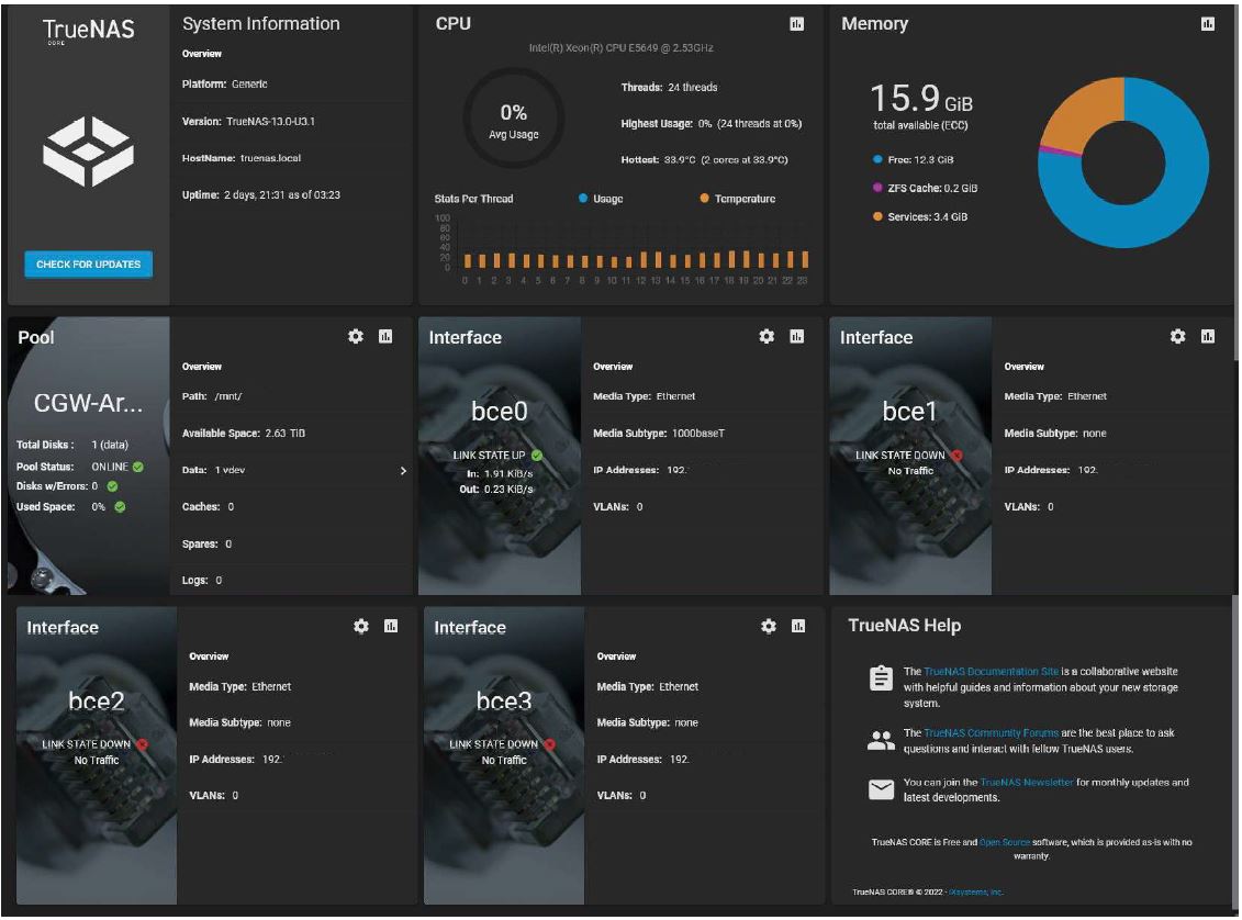 Re: Tweaking The TrueNAS Setup - TrueNAS General - TrueNAS Community Forums