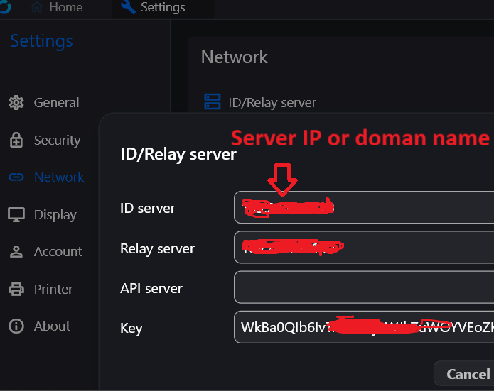 RustDesk client settings
